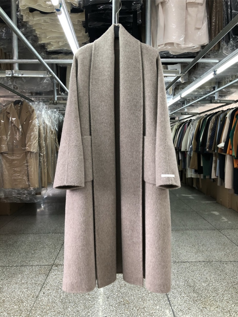 Big Collar Bathrobe Style Doub - Wool Coat Peacoat ulasan dan harga