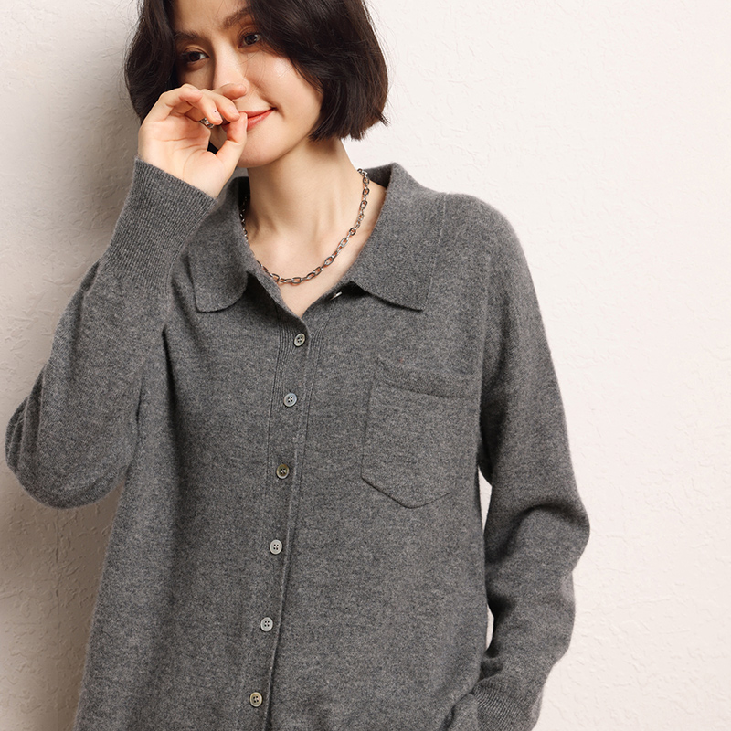 Autumn Women's Cardigan 100% C - Wool Coat Peacoat ulasan dan harga