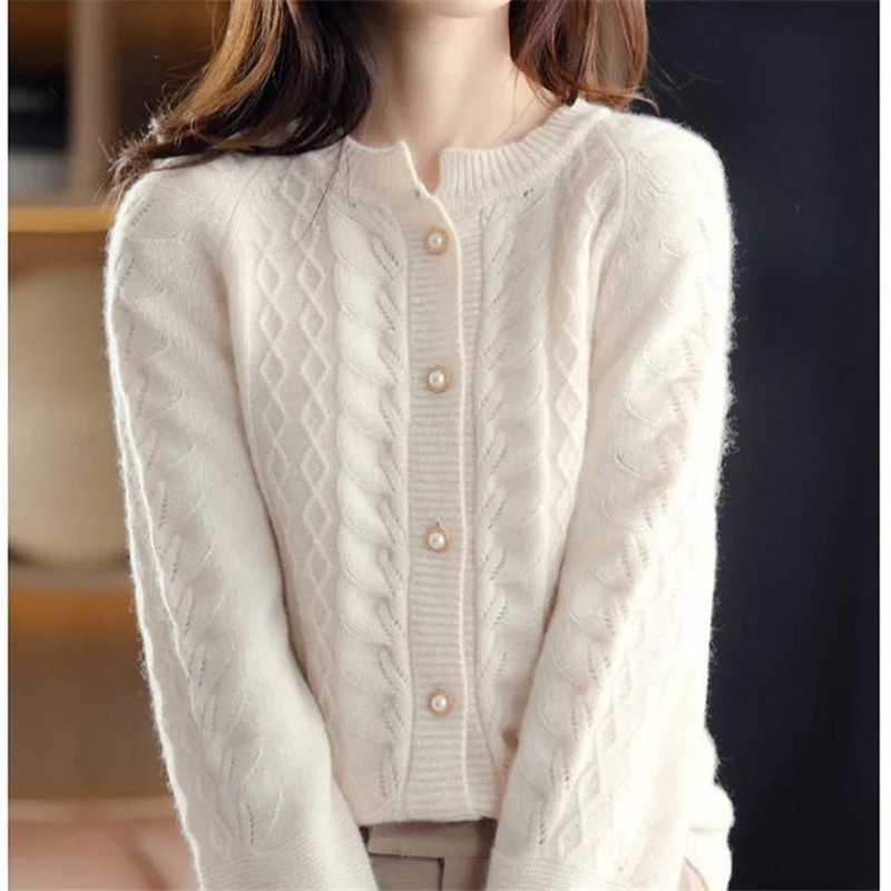 Vintage Knitted Cardigan Jacke - Wool Coat Peacoat ulasan dan harga