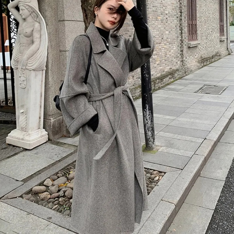Double-sided Cashmere Big Coll - Wool Coat Peacoat ulasan dan harga