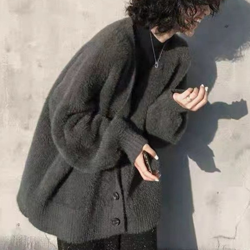 Imitation Mink Fleece Sweater  - Wool Coat Peacoat ulasan dan harga