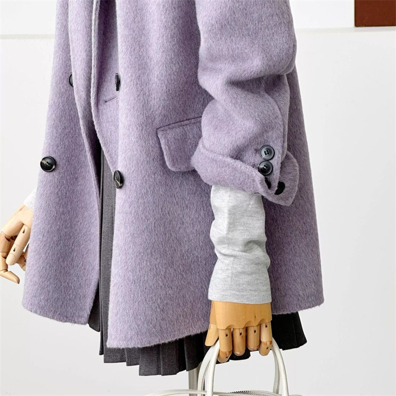 Women's Double-faced Woolen Co - Wool Coat Peacoat ulasan dan harga